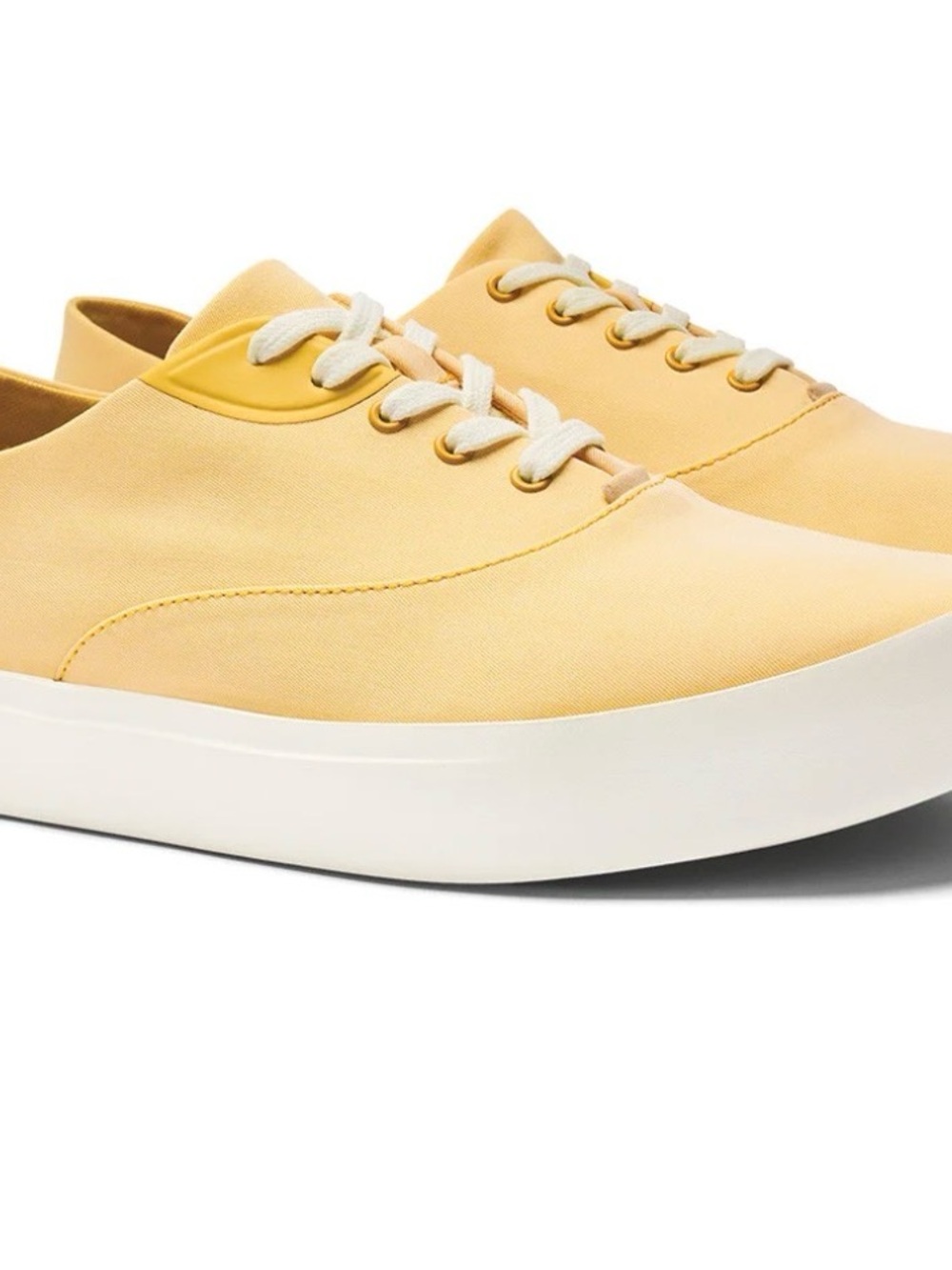 Men's Low-Top Canvas Sneakers in Light Yellow
